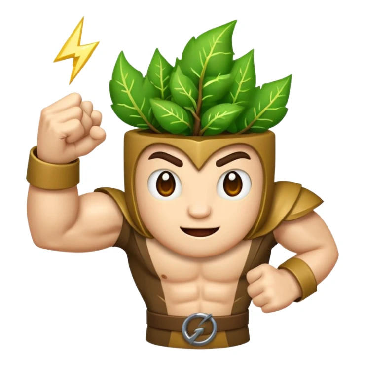 woodland character fist up with vine lightning sticker