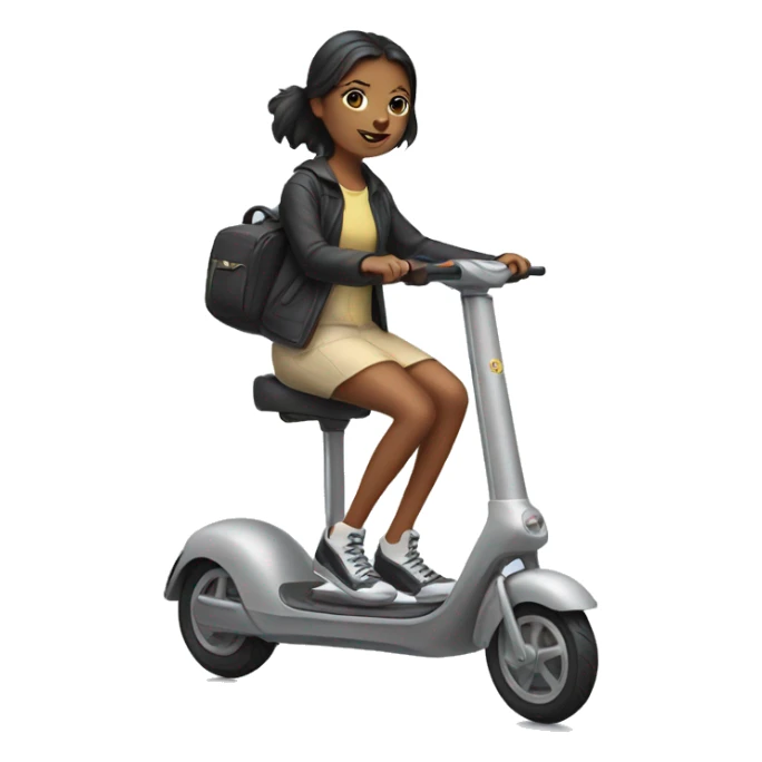 girl riding an electric scooter sticker