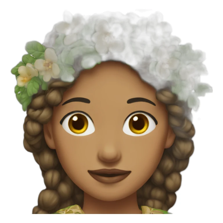 A woman in embroidered clothes with a wreath on her head sticker