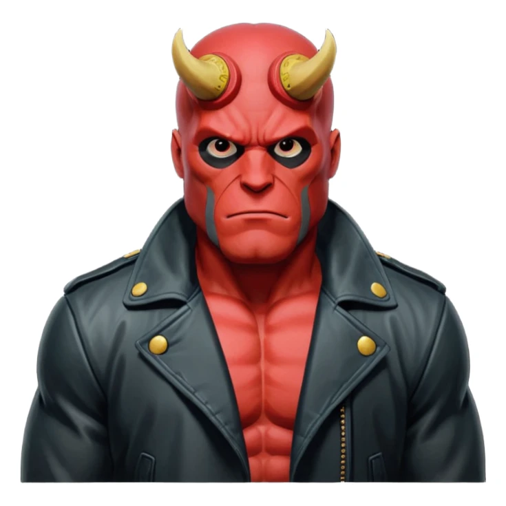 cinematic realistic portrait superhero Hellboy by Mike Mignola sticker