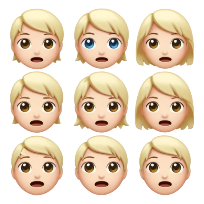 Create anime-inspired emoji faces in a soft Genshin Impact–style.
Expressive glossy eyes, smooth clean linework.
Moods: happy, shocked, crying, angry, smug, excited.
Pastel colors with soft glow.
Clear at small sizes, transparent background. sticker