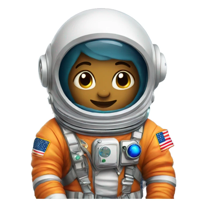 Cute Chibi Astronaut In Space With Colorful Background 
 sticker