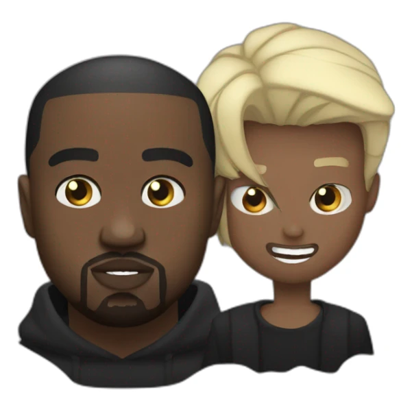 Kanye West with vampire plaiboy Carti sticker