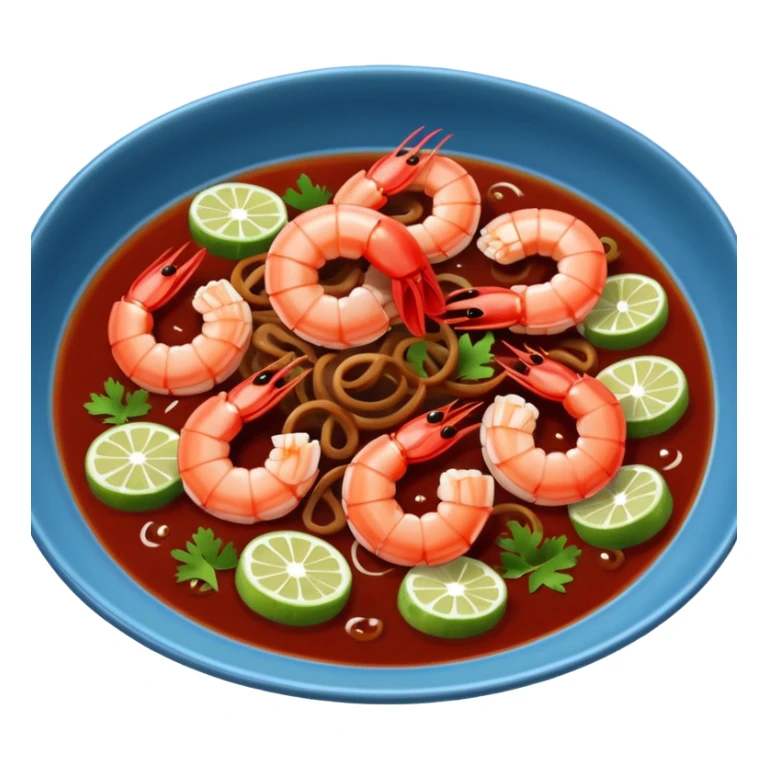 Thai tamarind shrimp dish with onion slices in the sauce sticker