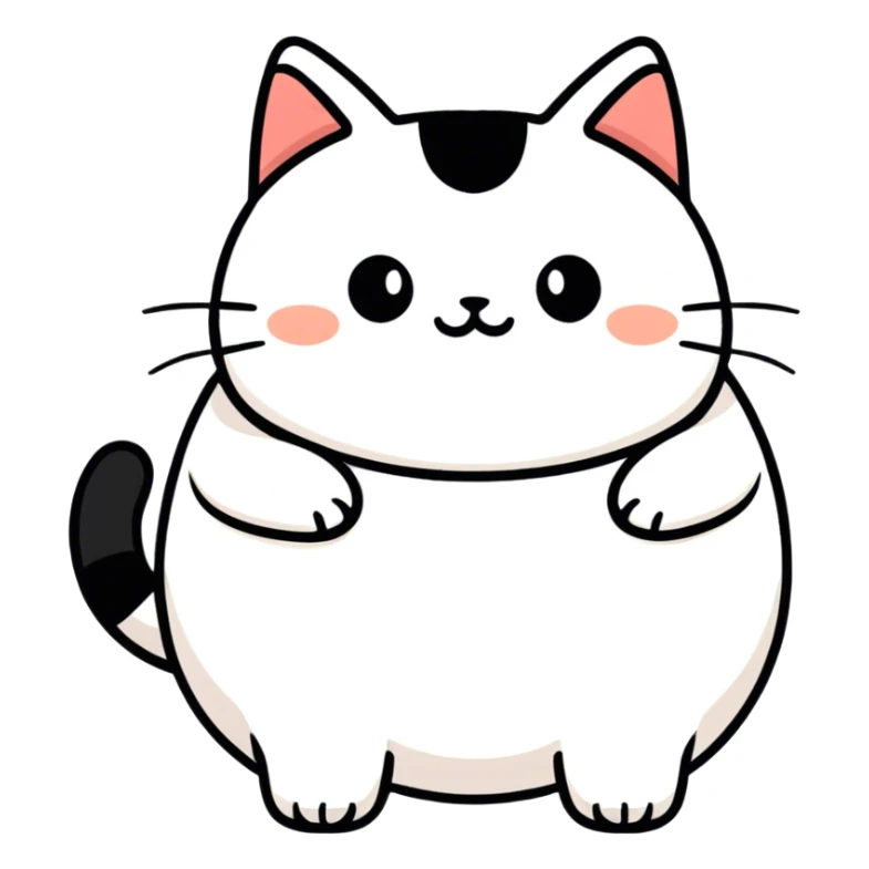 Cat who has eaten a lot of food  sticker