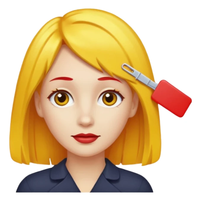 kırmızı toka takan kadın, sarı saçlı sticker