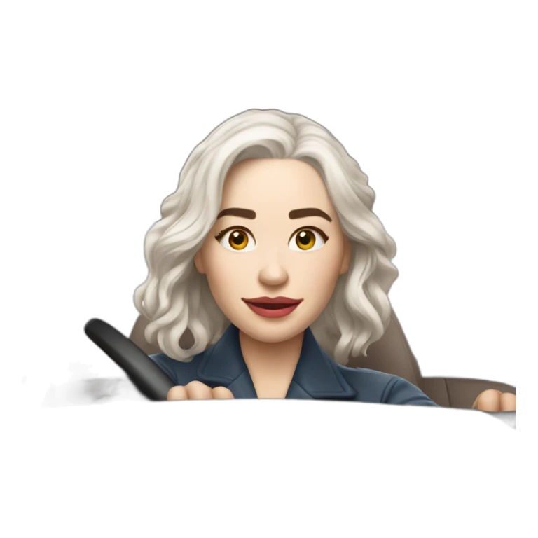 Emilia Clarke driving car sticker