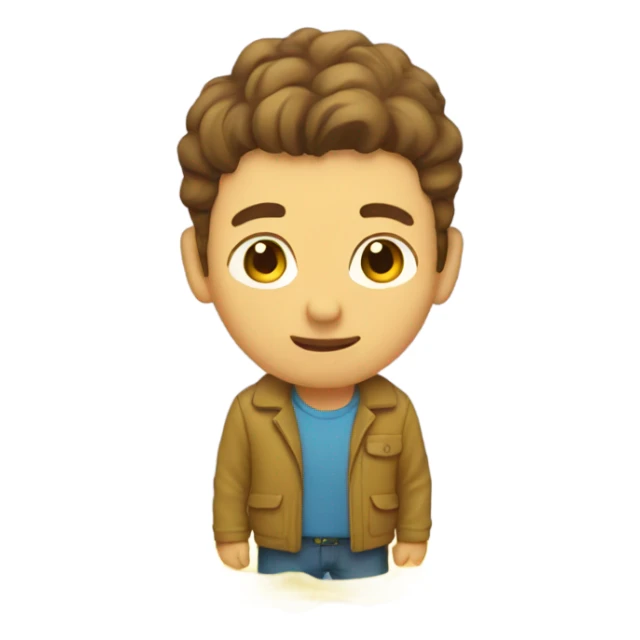 guy brown hair standing in a yellow puddle  sticker