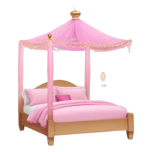 Pink ombre bed with glitter and chandelier  sticker