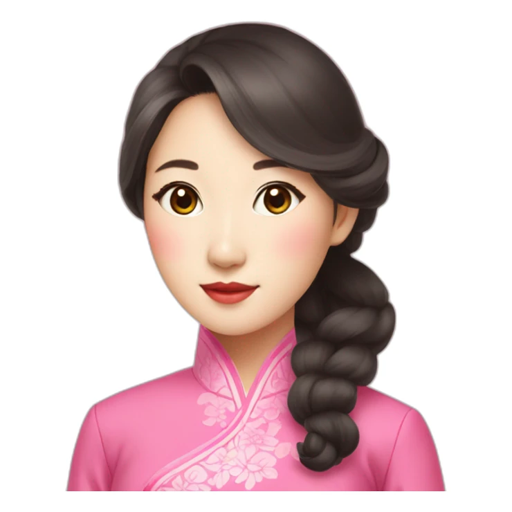 Go Yoon Jung wearing pink ao dai sticker