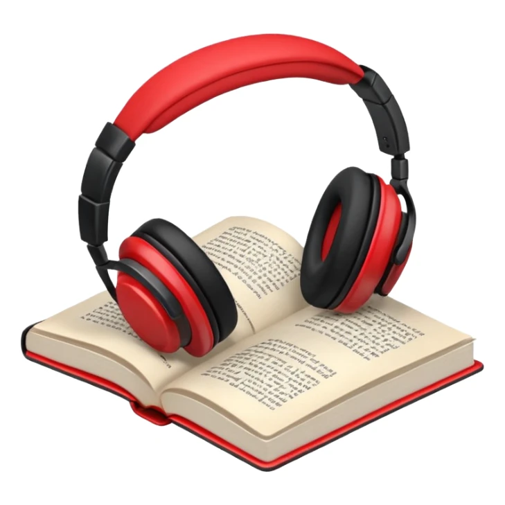 Headphones and book sticker