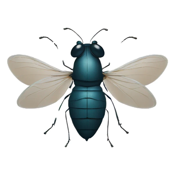 Housefly made out of wood sticker