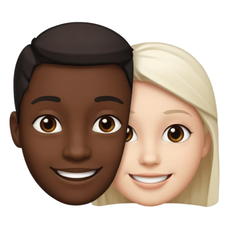 A smile face one side black on left on right white sticker