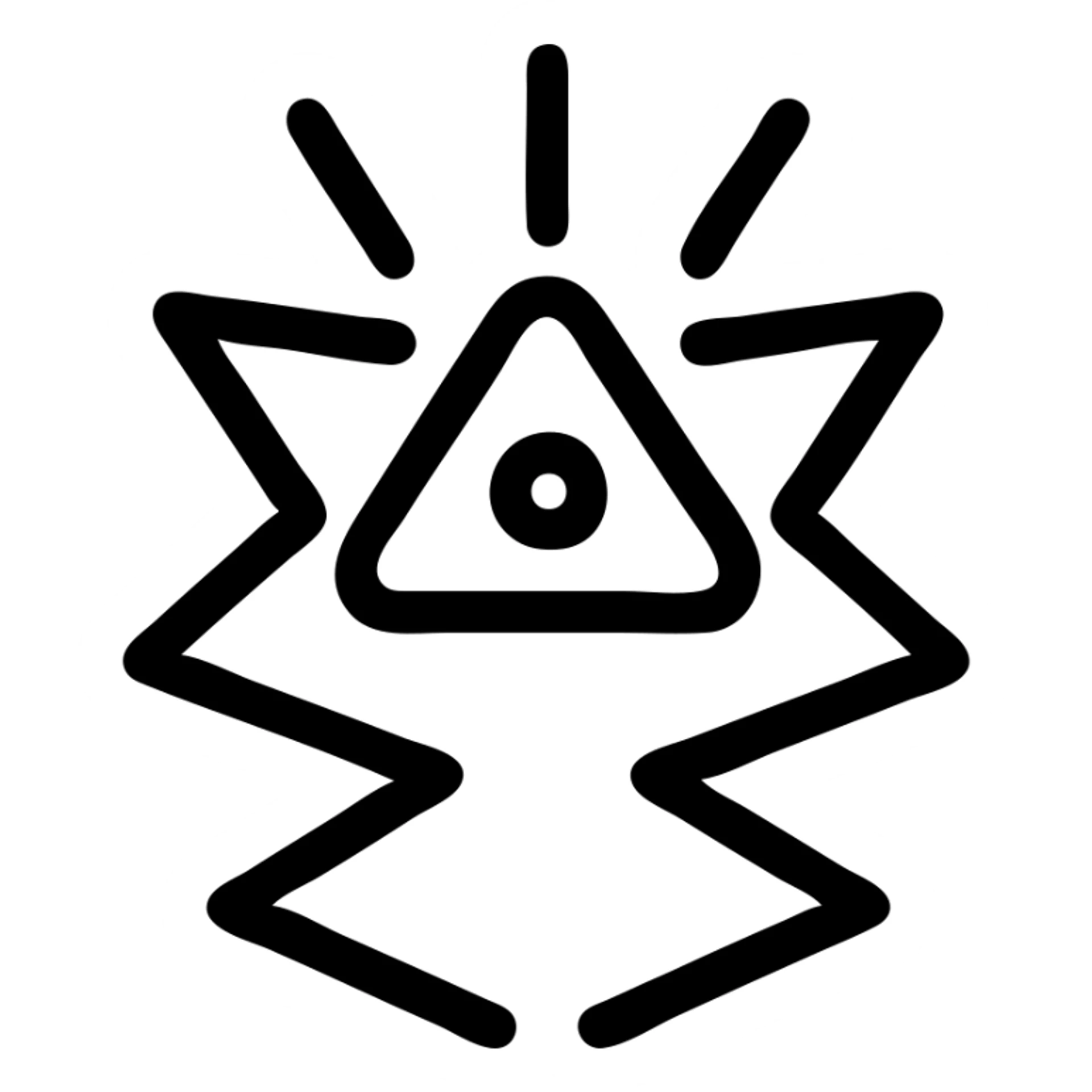 geometric icon of 'Tralalelo tralala', bold lines, abstract representation, energetic feel sticker