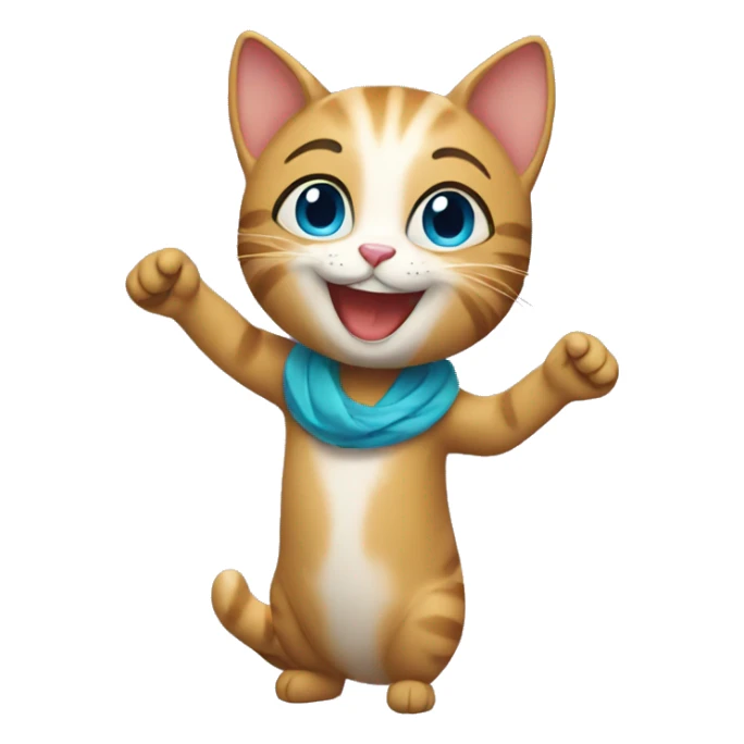 girl cat celebrating sticker