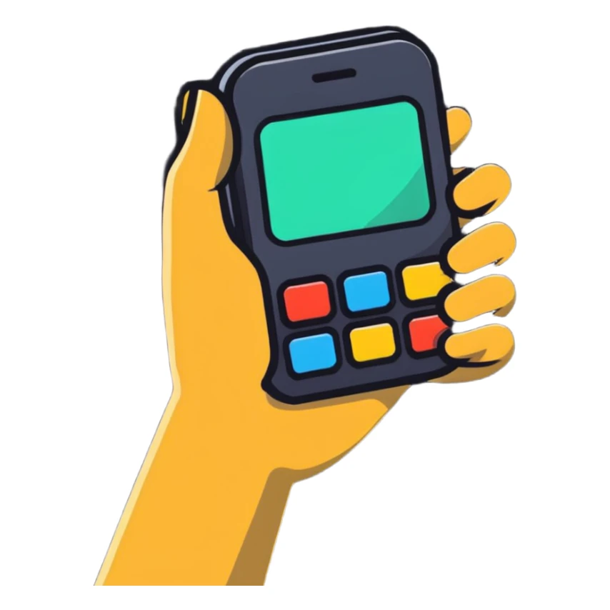 Colorful tapping hand clicker icon for Roblox sticker