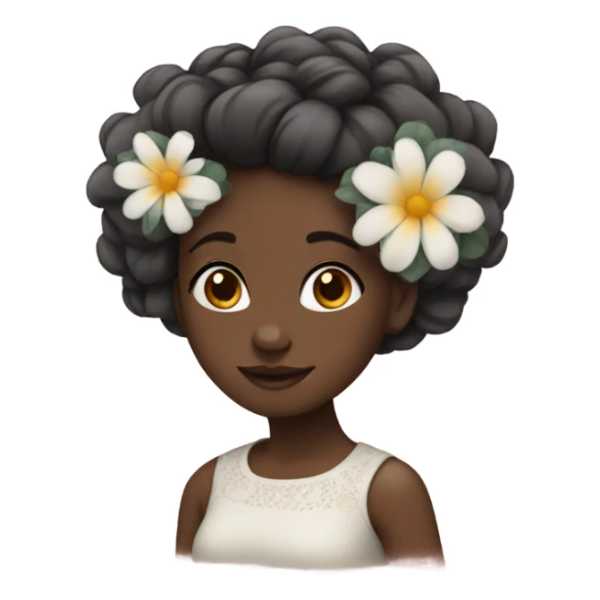Black girl with flowers in her hair sticker