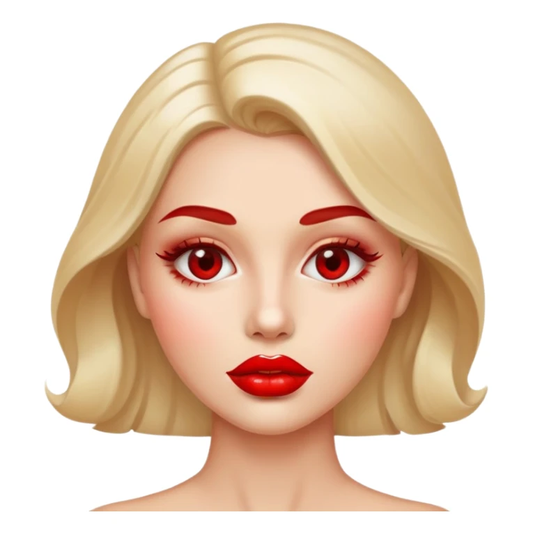 Woman tongue red shiny glossy lips sticker