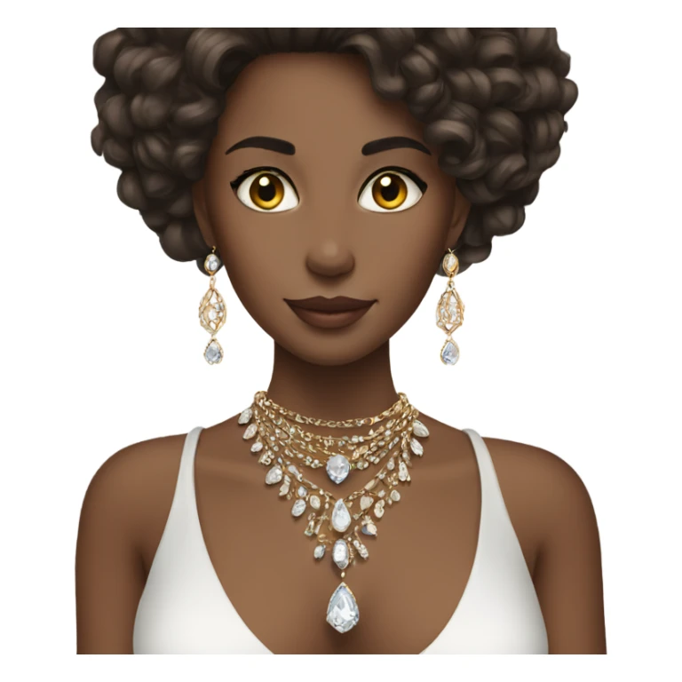 brunette beauty with jewelry sticker