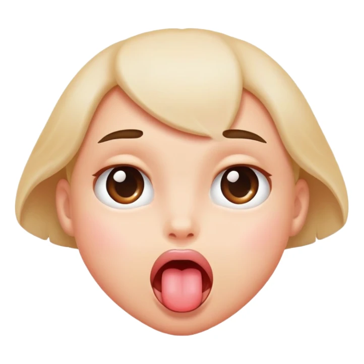 blushing face with eyes rolled up and tongue out sticker