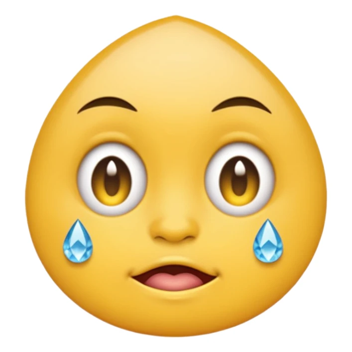 circular yellow emoji, grimacing, diamond grill, teardrop tattoo under right eye sticker