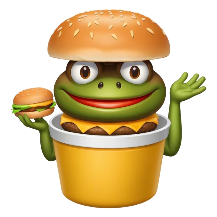 bufo offering a bucket of mcd burger sticker
