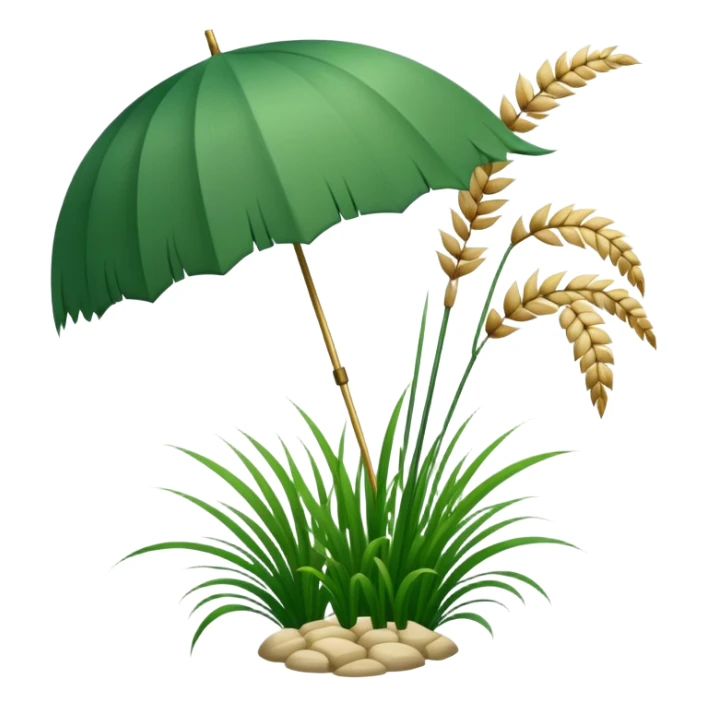 Tall reed-like papyrus plant with feathery tops, green stems and umbrella-shaped foliage sticker