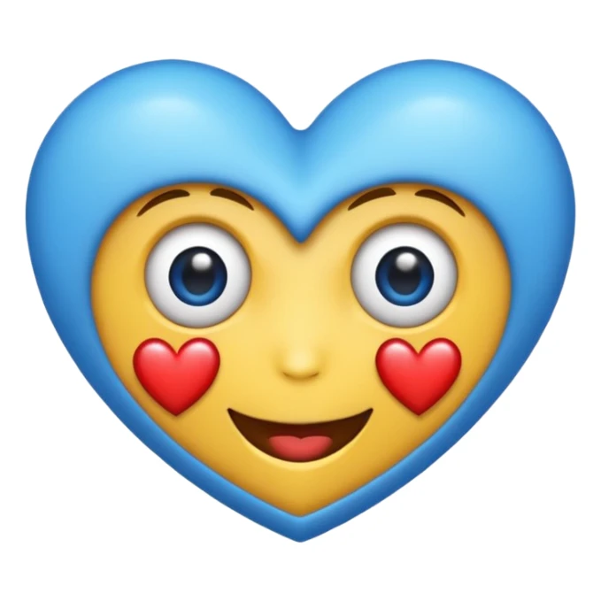 Emoji con los ojos de corazón azul 🩵 sticker