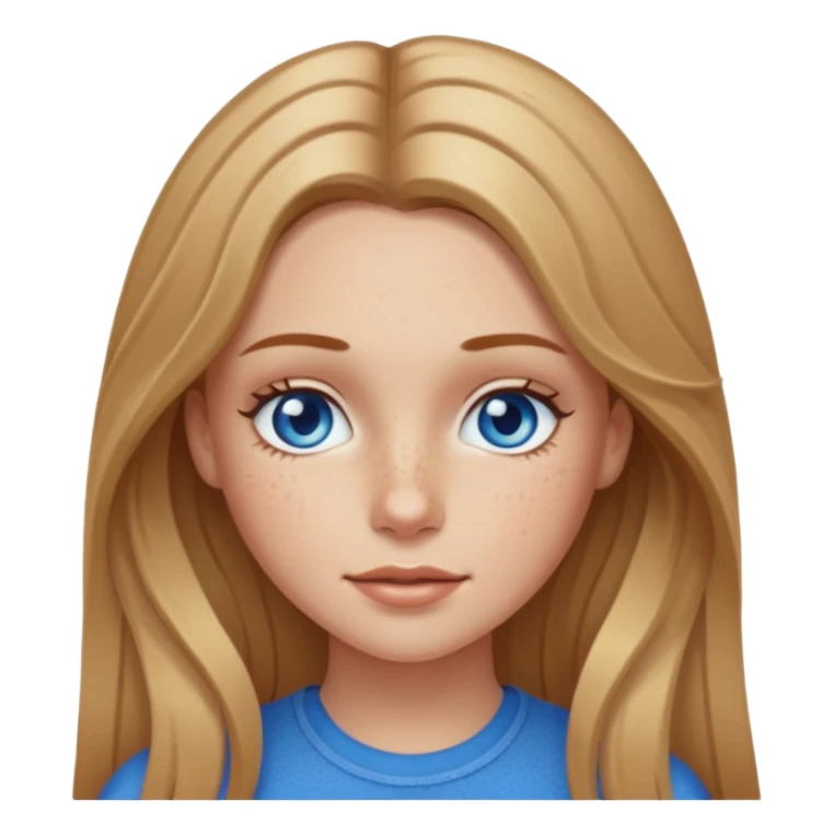White girl with freckles and long dark blonde hair sticker