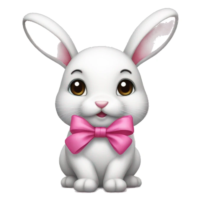 Bunny with pink bow  sticker