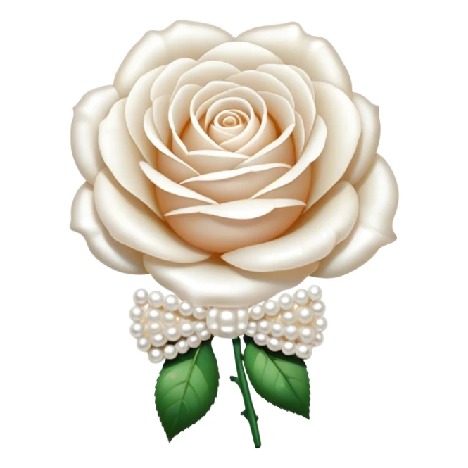 white English rose Benjamin Britten ( flower ) and pearl bow sticker