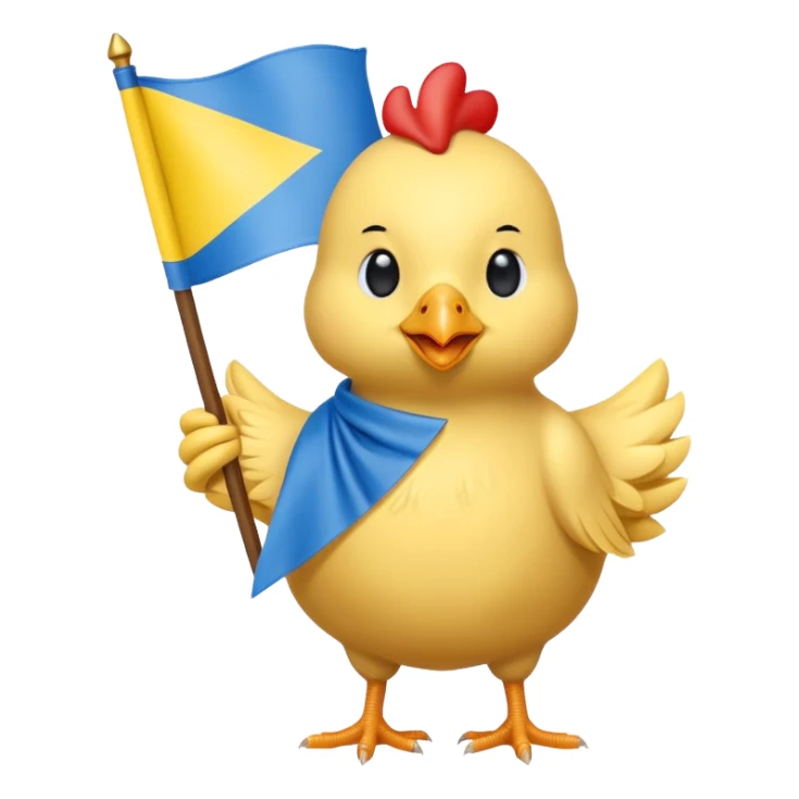 Chicken holding flag of Ukraine  sticker