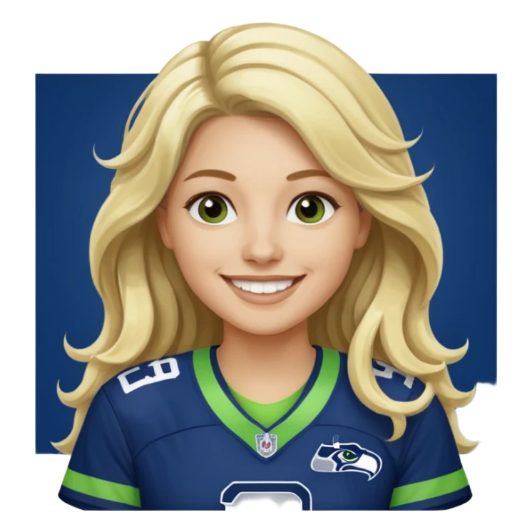 Long wavy blonde hair seahawks fan female sticker