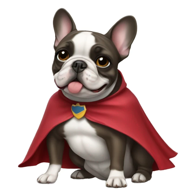 French bulldog wearing a cape sticker
