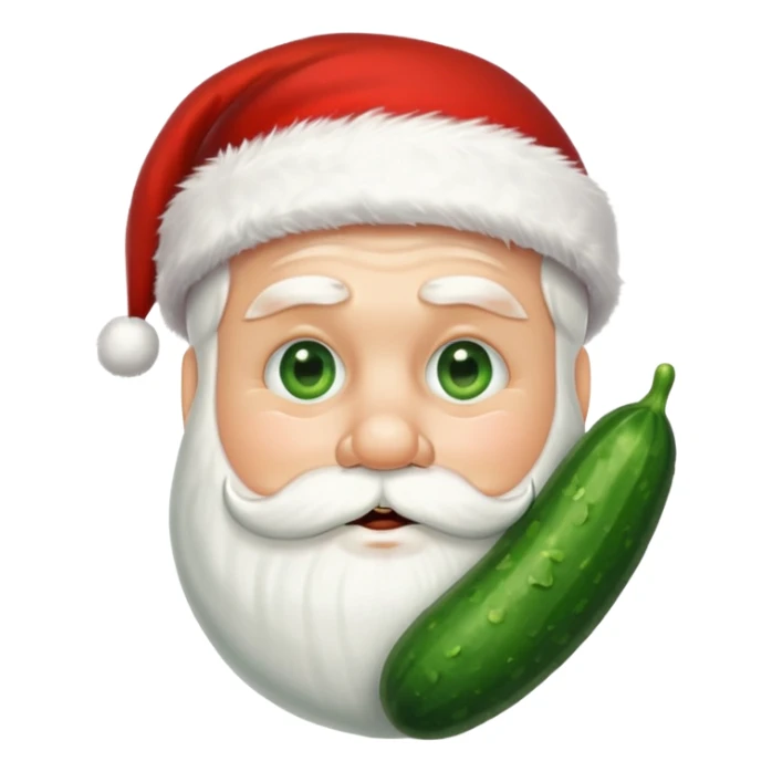 Santa with cucumber slices over his eyes sticker