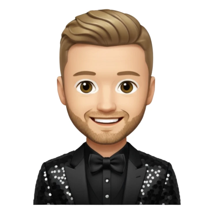 Justin Timberlake from 'N Sync with dark blonde hair, black sequin outfit sticker