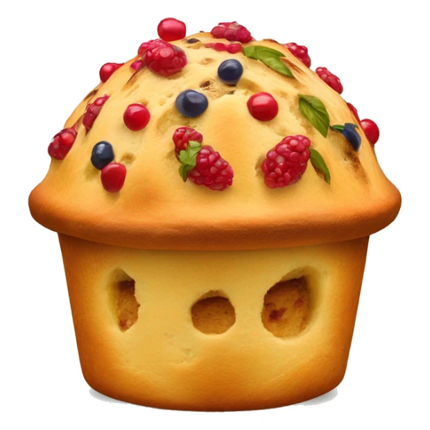 un panettone, tradicionalmente decorado con frutas confitadas y pasas. sticker