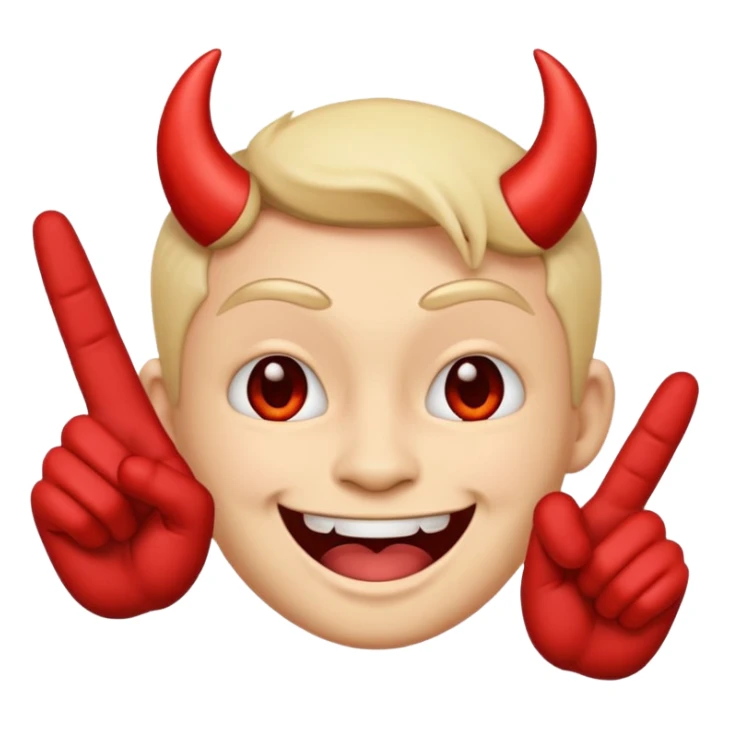 este emoji 😈 con unos dedos groseros 🖕🏽en los lados sticker
