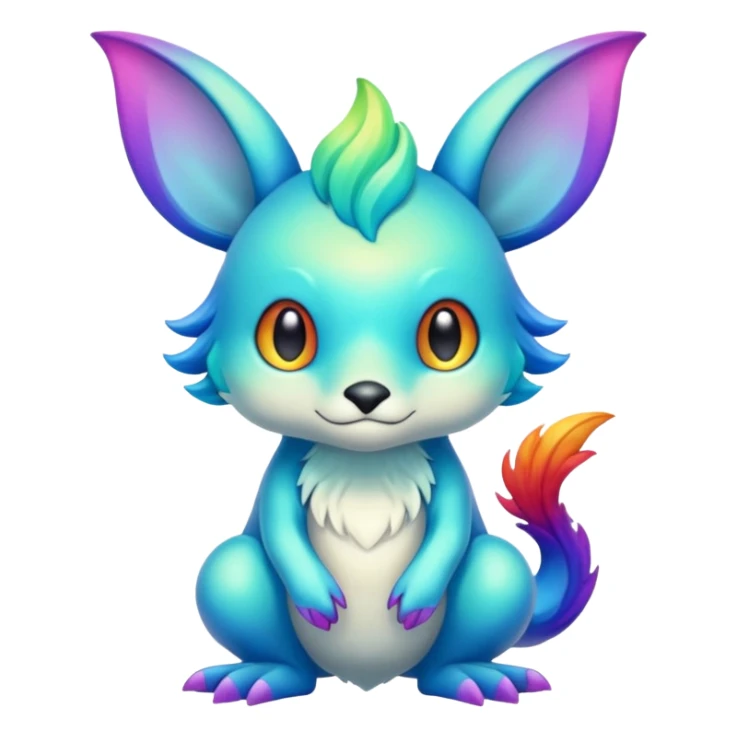 Shiny Colorful Dull-Colored Fionbri-creature by Falvie (full body) sticker
