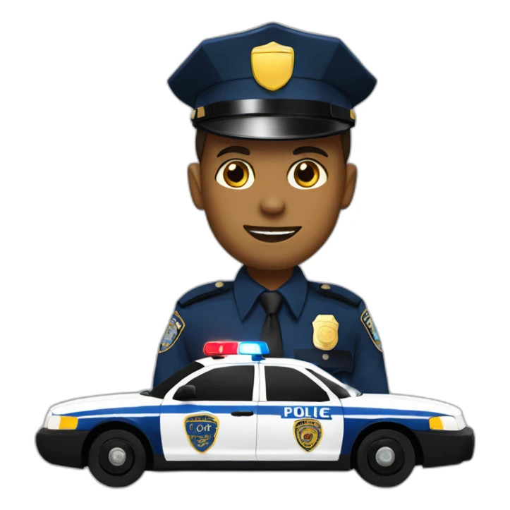 Cop on top of a police car sticker