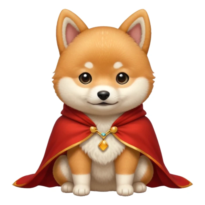 baby shiba dog, in magic red cloak sticker
