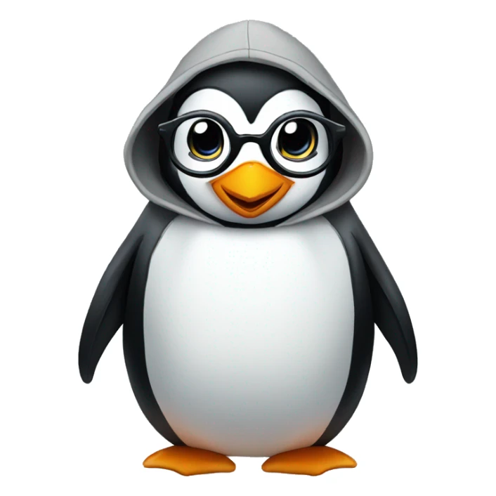 PENGUIN IN HOODIE AND GLASSES sticker