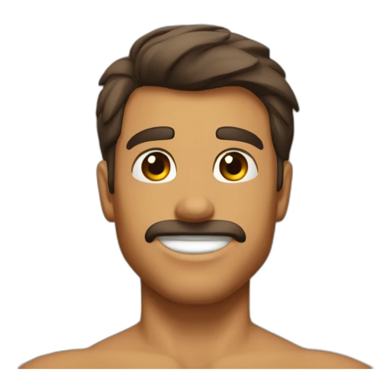 Corp musclé yeux marron cheuveux maron  sticker