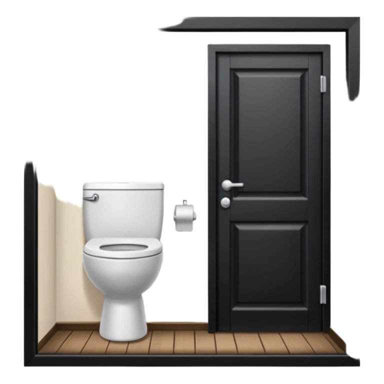 toilet front of a short door  sticker