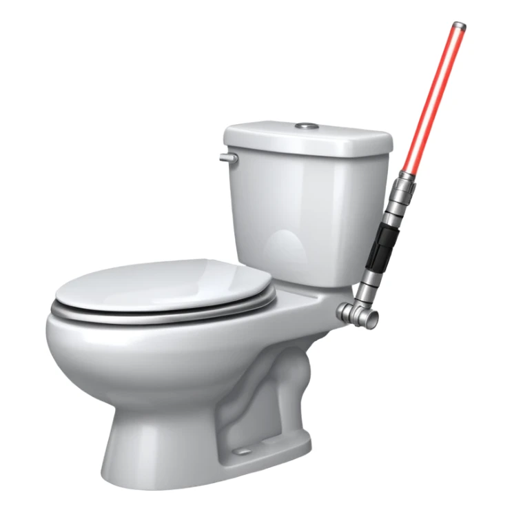 Skibidi toilet with a light saber sticker
