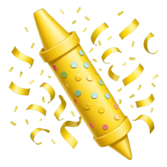 party popper emoji lemon yellow color sticker