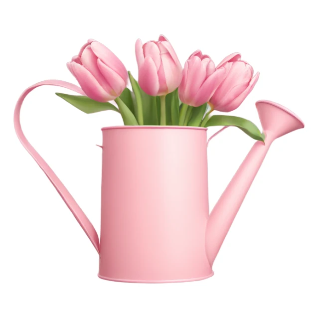 Tulips in pastel pink watering can  sticker