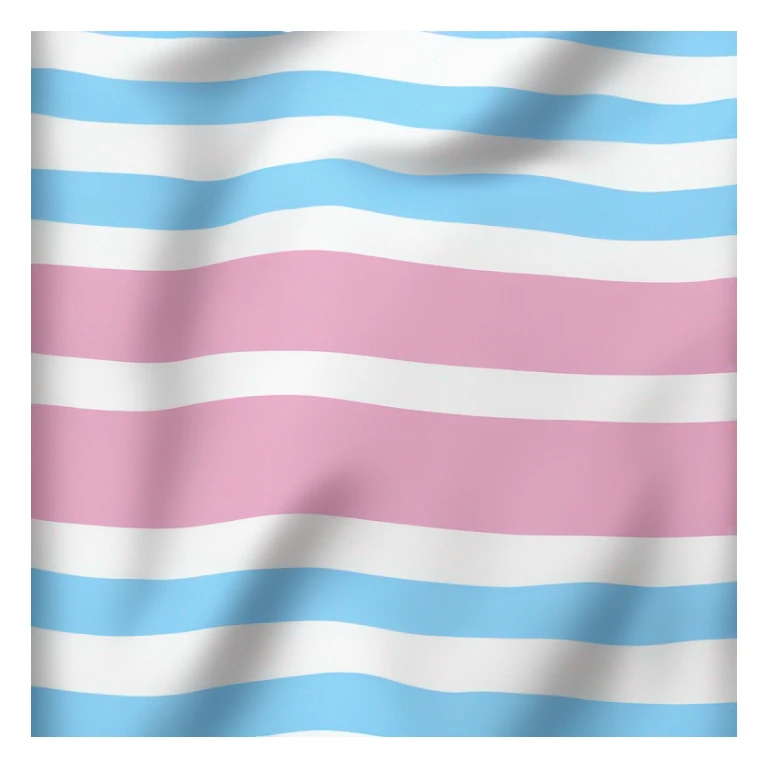 transgender pride flag with five horizontal stripes: light blue, pink, white, pink, and light blue sticker