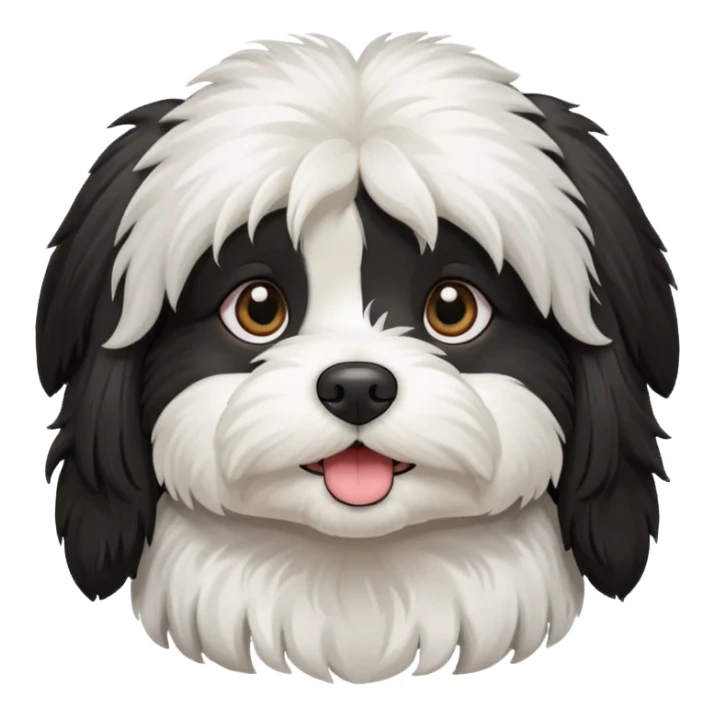 havanese female dog black and white sticker