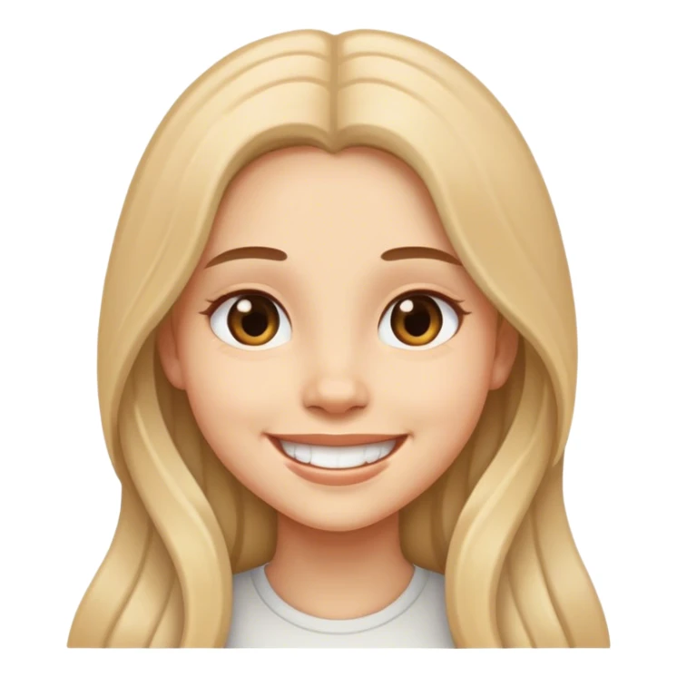 smiling girl with long hair sticker